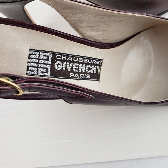 GIVENCHY Chaussures Slingback Heels Brown EUC VTG - Picture 8 of 16
